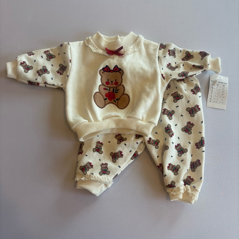 ZO CUTE Infant Baby‎ Girl Christmas Teddy Bear Two Piece Outfit Size 6-9M NWT